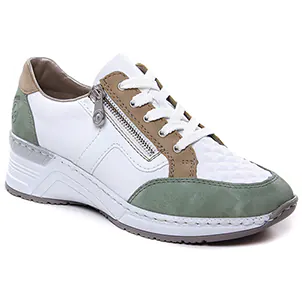 baskets-plateforme blanc vert: même style de chaussures en ligne pour femmes que les Vanessa Wu