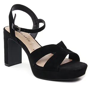 nu-pieds-talons-hauts noir même style de chaussures en ligne pour femmes que les  Remonte