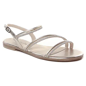 Tamaris 28136 Light Gold : chaussures dans la même tendance femme (sandales-plates argent) et disponibles à la vente en ligne 