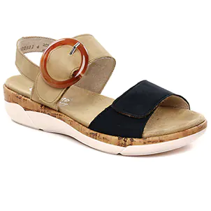 Remonte R6853-60 Pacific Sand : chaussures dans la même tendance femme (nu-pieds-talons-compenses beige bleu) et disponibles à la vente en ligne 