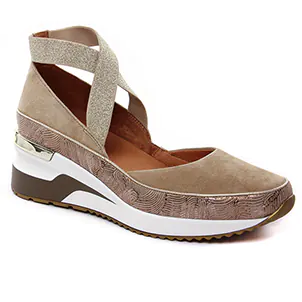 Mamzelle Volou Creme Sable : chaussures dans la même tendance femme (nu-pieds-talons-compenses beige) et disponibles à la vente en ligne 