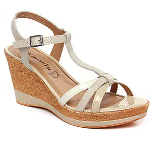 Tamaris 28347 Beige Comb : chaussures dans la même tendance femme (nu-pieds-talons-compenses beige) et disponibles à la vente en ligne 