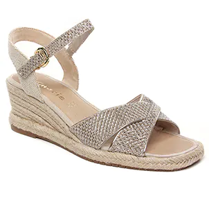 Tamaris 28367 Lght Gold Glam : chaussures dans la même tendance femme (espadrilles-compensees beige) et disponibles à la vente en ligne 