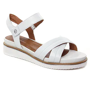 Tamaris 28225 White Leather : chaussures dans la même tendance femme (nu-pieds-talons-compenses blanc) et disponibles à la vente en ligne 