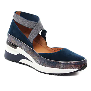 nu-pieds-talons-compenses bleu marine même style de chaussures en ligne pour femmes que les  Tamaris