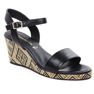 Tamaris 28009 Black : chaussures dans la même tendance femme (nu-pieds-talons-compenses noir) et disponibles à la vente en ligne 