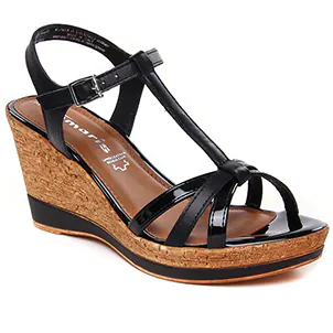 Tamaris 28347 Black : chaussures dans la même tendance femme (nu-pieds-talons-compenses noir) et disponibles à la vente en ligne 