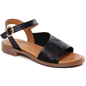 sandales-plates noir même style de chaussures en ligne pour femmes que les  Les Tropéziennes