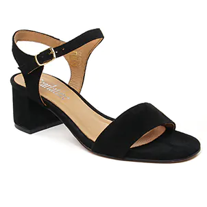 Scarlatine Co44021Fb Noir Velour Noir : chaussures dans la même tendance femme (nu-pieds-talon noir) et disponibles à la vente en ligne 