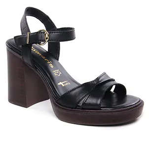 nu-pieds-talons-hauts noir même style de chaussures en ligne pour femmes que les  Remonte