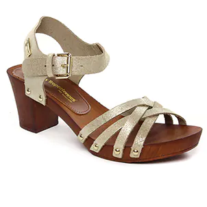 Les Tropéziennes Toopaya Or : chaussures dans la même tendance femme (nu-pieds-talons-hauts beige doré) et disponibles à la vente en ligne 