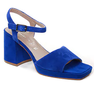 nu-pieds-talons-hauts bleu royal même style de chaussures en ligne pour femmes que les  Fugitive