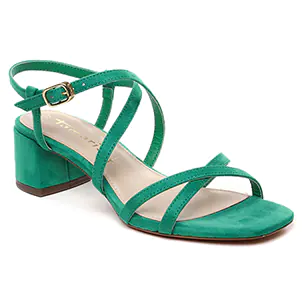 nu-pieds-talons-hauts vert même style de chaussures en ligne pour femmes que les  Tamaris