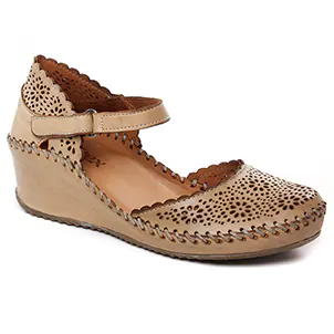 nu-pieds-talons-compenses beige même style de chaussures en ligne pour femmes que les  Tamaris
