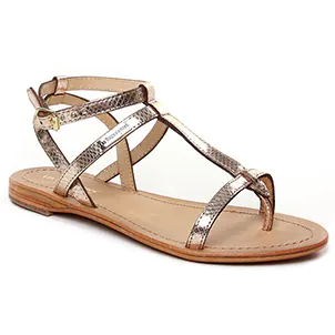 Les Tropéziennes Hilan Or Serpent : chaussures dans la même tendance femme (sandales beige doré) et disponibles à la vente en ligne 