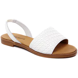 Scarlatine 30635 Blanc : chaussures dans la même tendance femme (sandales-plates blanc) et disponibles à la vente en ligne 