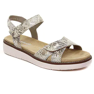 sandales-compensees beige argent: même style de chaussures en ligne pour femmes que les Tamaris