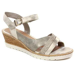 sandales-compensees beige doré: même style de chaussures en ligne pour femmes que les Jana