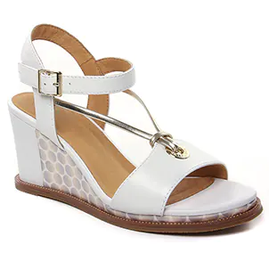 Fugitive Irdil Blanc : chaussures dans la même tendance femme (nu-pieds-talons-compenses blanc beige) et disponibles à la vente en ligne 