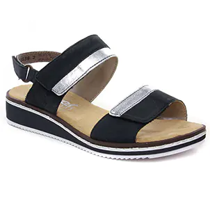 sandales-compensees bleu argent: même style de chaussures en ligne pour femmes que les Tamaris