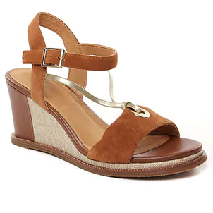 nu-pieds-talons-compenses marron beige même style de chaussures en ligne pour femmes que les  Tamaris