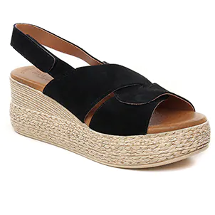 sandales-compensees noir même style de chaussures en ligne pour femmes que les  Eva Frutos