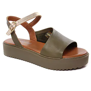 Scarlatine Co45090 Kaki Fumo : chaussures dans la même tendance femme (sandales-compensees vert kaki) et disponibles à la vente en ligne 