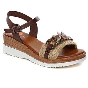 Porronet 2854 Moka : chaussures dans la même tendance femme (nu-pieds-talons-compenses marron) et disponibles à la vente en ligne 