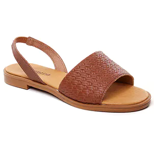 sandales-plates marron: même style de chaussures en ligne pour femmes que les Jb Martin