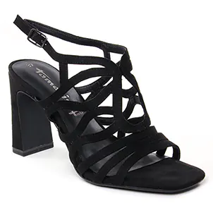 nu-pieds-talons-hauts noir même style de chaussures en ligne pour femmes que les  Rieker