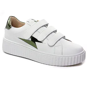 tennis-plateforme blanc vert: même style de chaussures en ligne pour femmes que les Fila