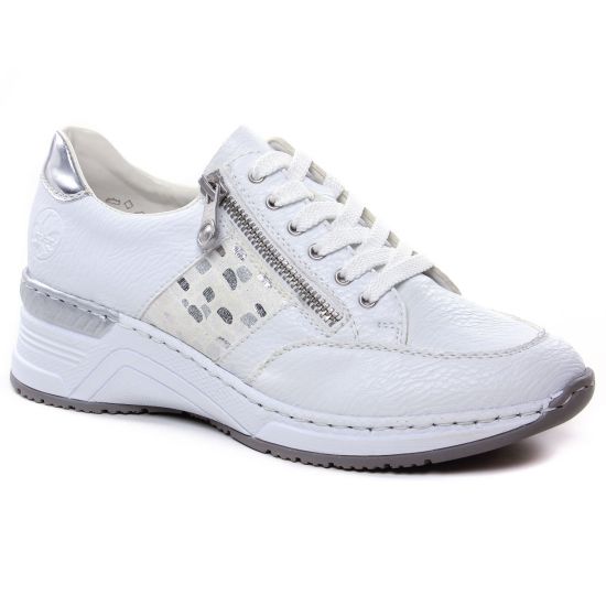 Tennis Et Baskets Mode Rieker N4322-80 Weiss, vue principale de la chaussure femme