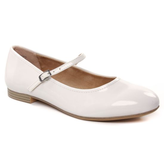 Ballerines Tamaris 24214 White Patent, vue principale de la chaussure femme