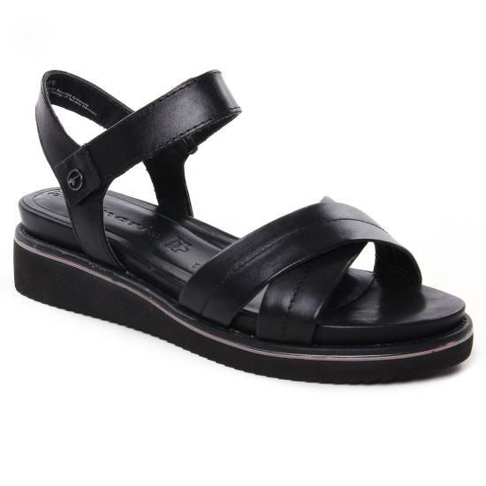 Nu Pieds Et Sandales Tamaris 28225 Black Leather, vue principale de la chaussure femme