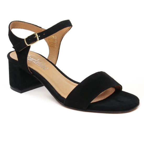 Nu Pieds Et Sandales Scarlatine Co44021Fb Noir Velour Noir, vue principale de la chaussure femme