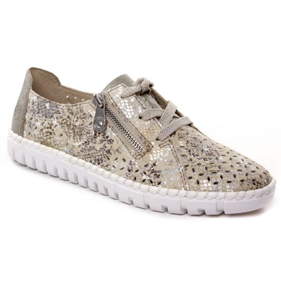 Tennis Et Baskets Mode Rieker M2306-91 Beige Metallic, vue principale de la chaussure femme