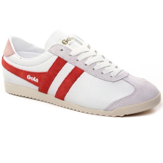 Tennis Et Baskets Mode Gola Bullet Pure Blanc Rouge, vue principale de la chaussure femme