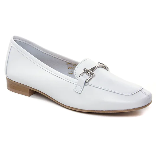 Mocassins Scarlatine Co110029Xc Blanc Argent, vue principale de la chaussure femme