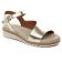 sandales compensées metal doré mode femme printemps été 2023 vue 1