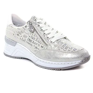 Rieker N4316-90 Silver Weiss : chaussures dans la même tendance femme (baskets-compensees gris) et disponibles à la vente en ligne 