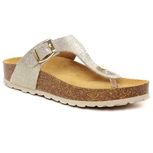 mules-sabots beige doré même style de chaussures en ligne pour femmes que les  Les Tropéziennes