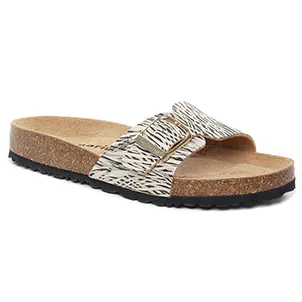 mules-sabots beige même style de chaussures en ligne pour femmes que les  Tamaris