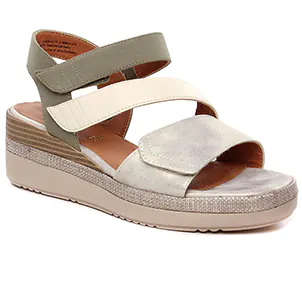 Jana 28364 Beige Sage : chaussures dans la même tendance femme (nu-pieds-talons-compenses beige kaki) et disponibles à la vente en ligne 