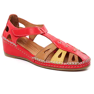 Altex Sylvette Rouge Tan : chaussures dans la même tendance femme (nu-pieds-talons-compenses rouge) et disponibles à la vente en ligne 