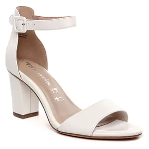 nu-pieds-talon blanc même style de chaussures en ligne pour femmes que les  Marco Tozzi