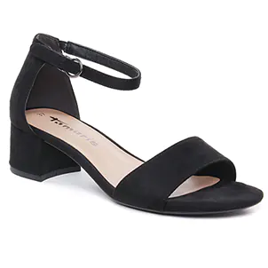 nu-pieds-talon noir même style de chaussures en ligne pour femmes que les  Marco Tozzi
