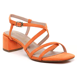nu-pieds-talon orange même style de chaussures en ligne pour femmes que les  Rieker