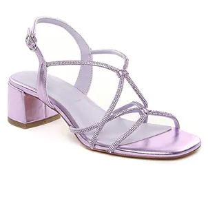 nu-pieds-talon violet métal même style de chaussures en ligne pour femmes que les  Tamaris