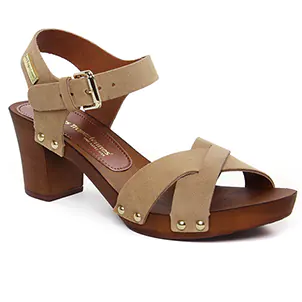 Les Tropéziennes Toopino Taupe : chaussures dans la même tendance femme (nu-pieds-talons-hauts beige taupe) et disponibles à la vente en ligne 