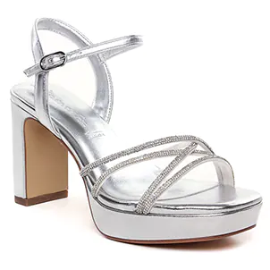 nu-pieds-talons-hauts gris argent même style de chaussures en ligne pour femmes que les  Caprice